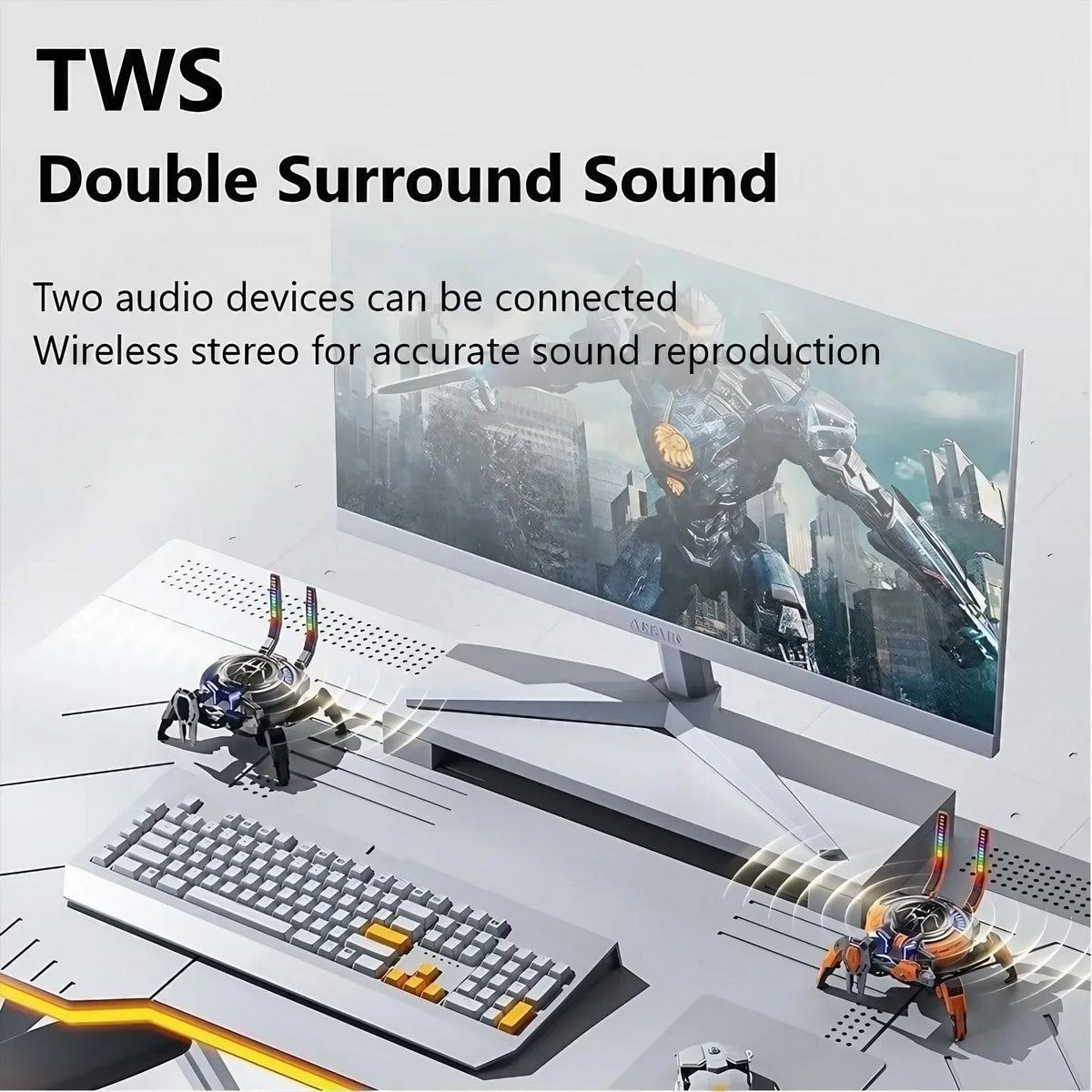 Mechanical Crab Bluetooth Speaker | Multicolor LED, Deep Bass, 8H Playtime