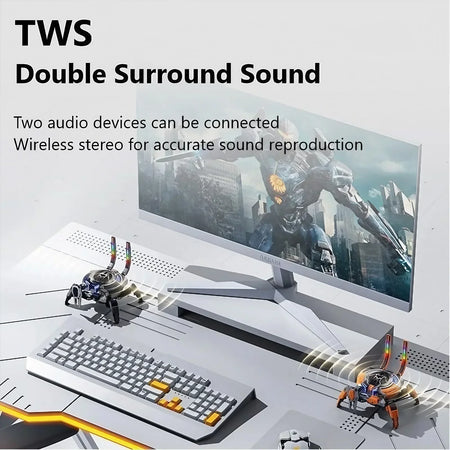 Mechanical Crab Bluetooth Speaker | Multicolor LED, Deep Bass, 8H Playtime