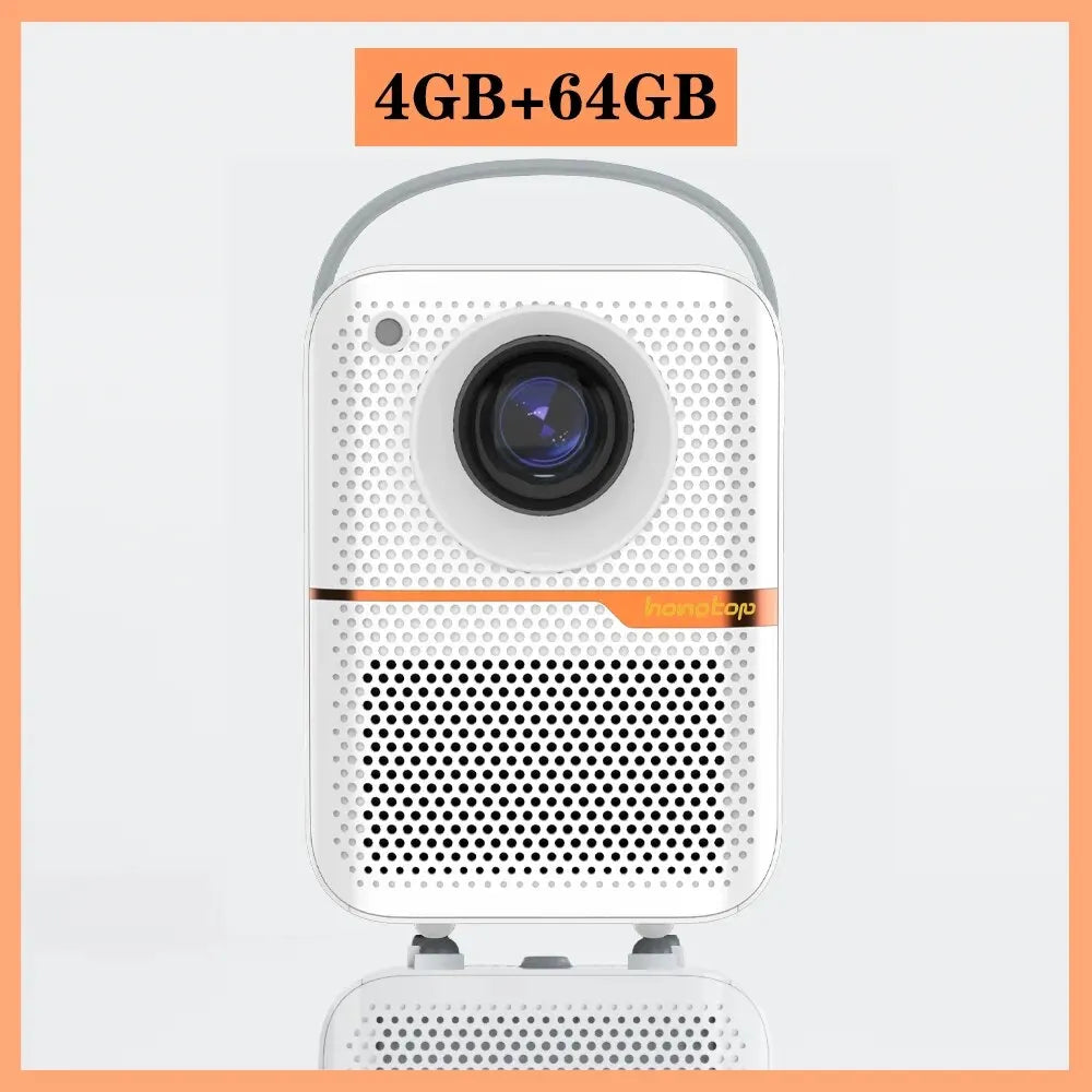 HONGTOP Android Mini Projector 300ANSI - Bright 1080P 64G WHITE / American Standard