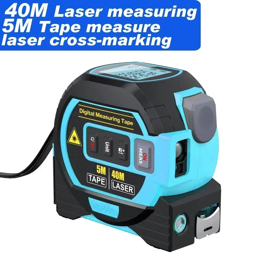 Laser Tape Measure 3 In 1 &ndash; Ultra Precise Rangefinder Blue 40m