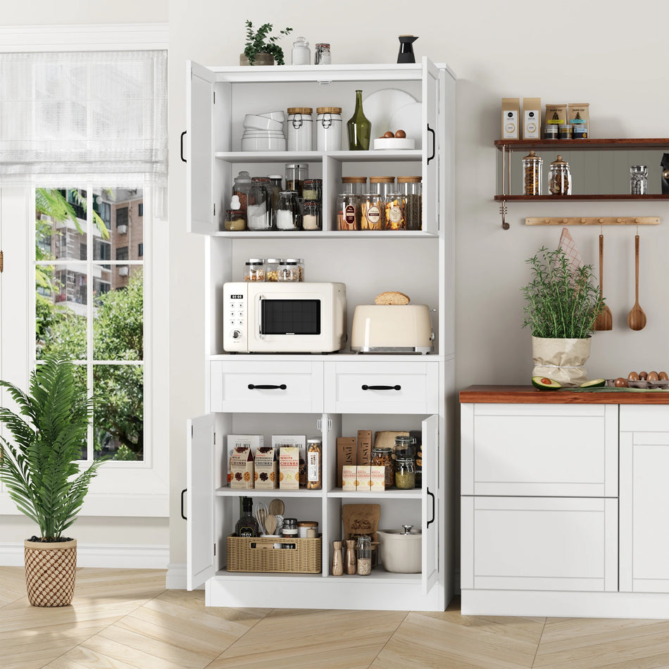 180cm Κουζίνα Ντουλάπα Μπουφέ Με Επιφάνεια Εργασίας Και Αποθήκευση