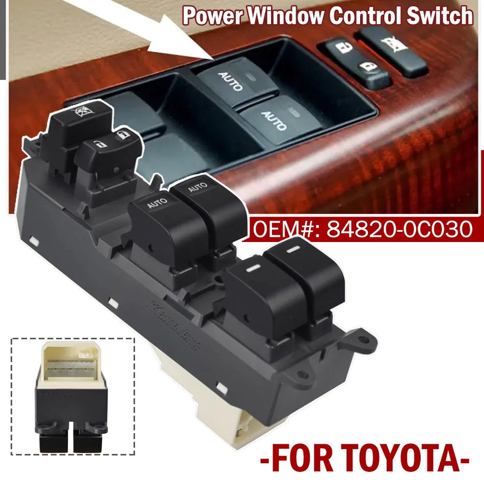 Interruptor de Ventana Eléctrica ABS Lado Izquierdo Frontal para Toyota Sequoia Tundra 84820-0C030