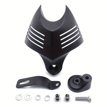 Motorcycle Big Twin Horn Cover &ndash; Sleek Black Chrome Design for Harley Models Black