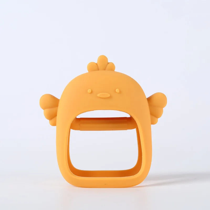 Cute Baby Hands Teether &ndash; Safe Silicone for Teething Relief Yellow