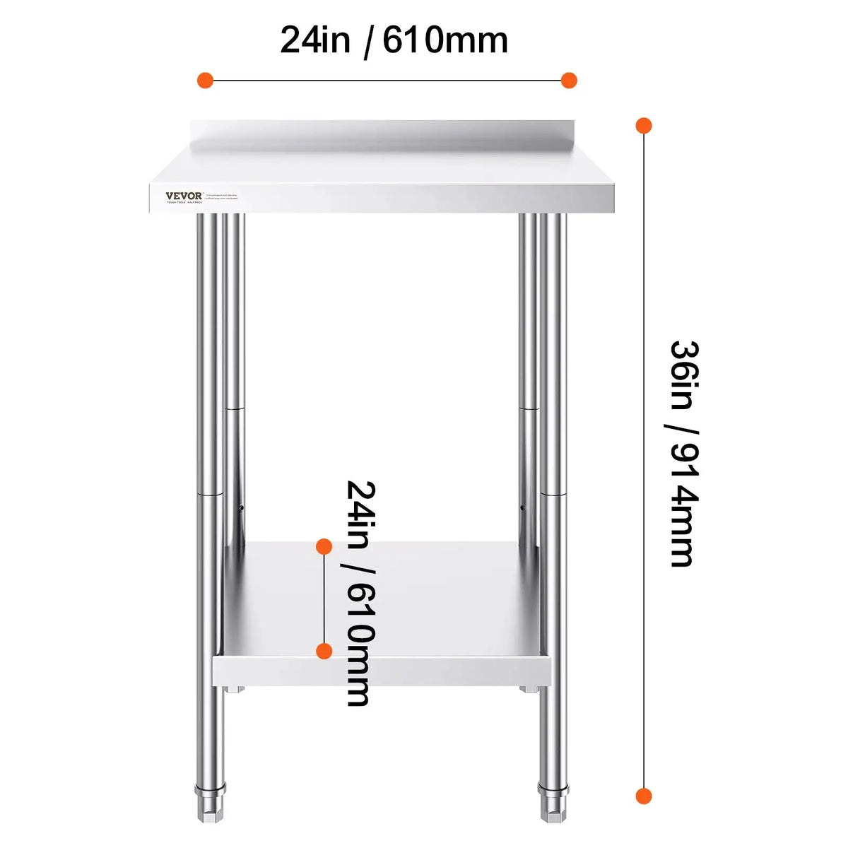 Adjustable Height Stainless Steel Prep Table 24x36 24x24 in / GERMANY