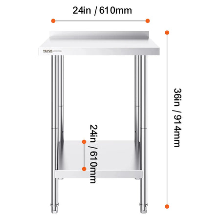 Adjustable Height Stainless Steel Prep Table 24x36 24x24 in / GERMANY