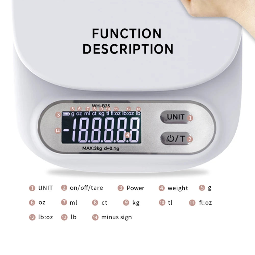 WH-B33/B35 Digital Kitchen Scale - High Precision 0.1g