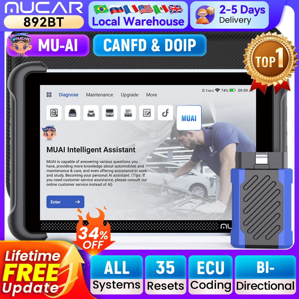 ThinkCar MUCAR 892BT &ndash; AI Bidirectional ECU Coding Tool