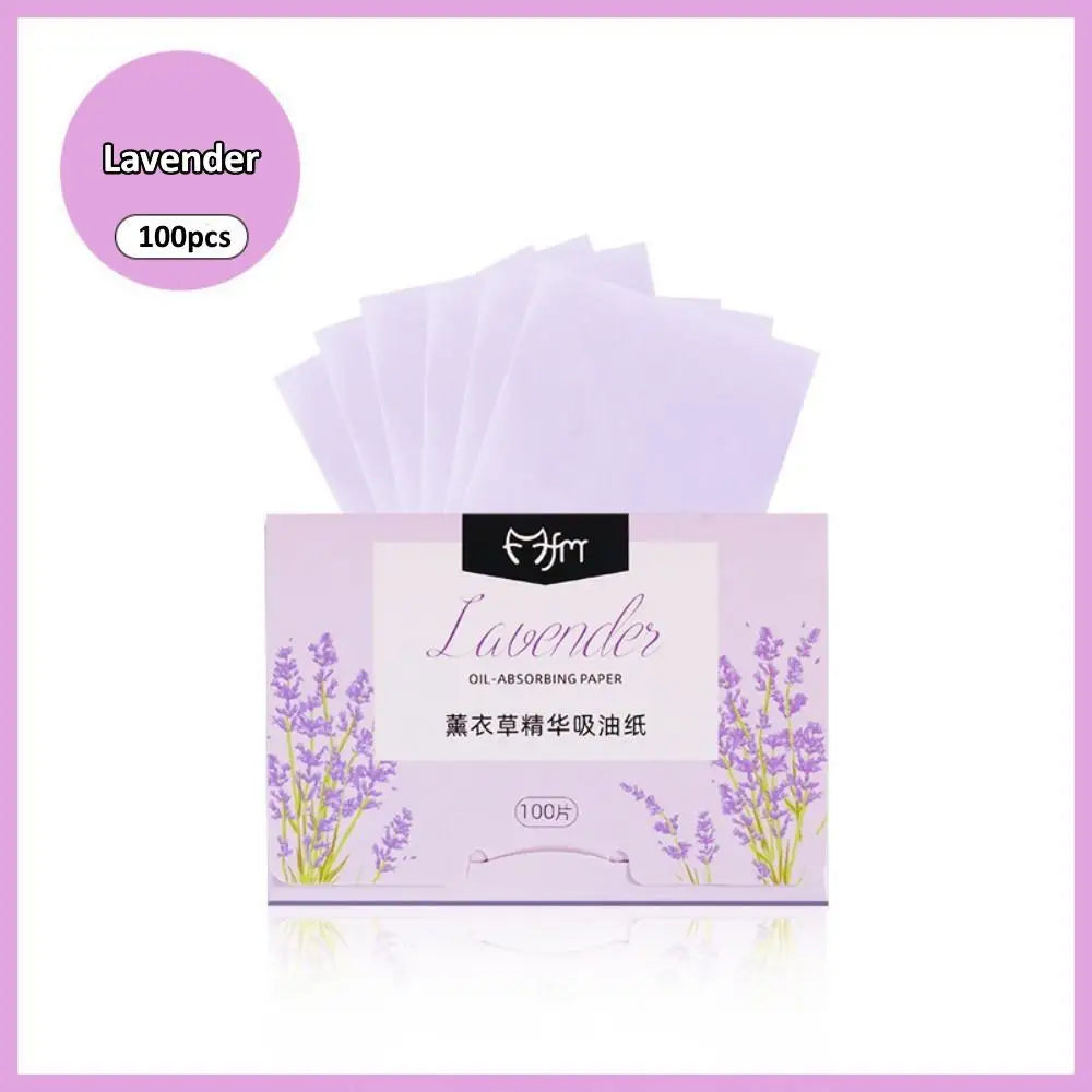 Face Oil Absorbing Paper - 100 Sheets for Oil Control &amp; Cleansing B-Lavender
