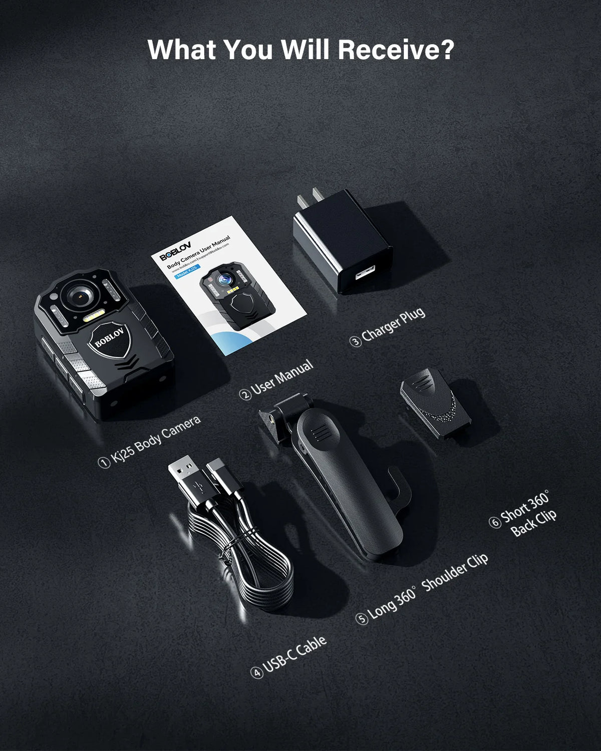 BOBLOV KJ25 1080p Body Cam with Night Vision and 13-Hour Battery