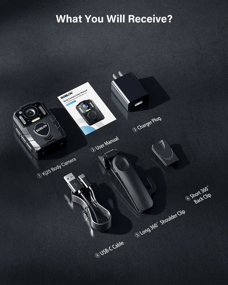 BOBLOV KJ25 1080p Body Cam with Night Vision and 13-Hour Battery
