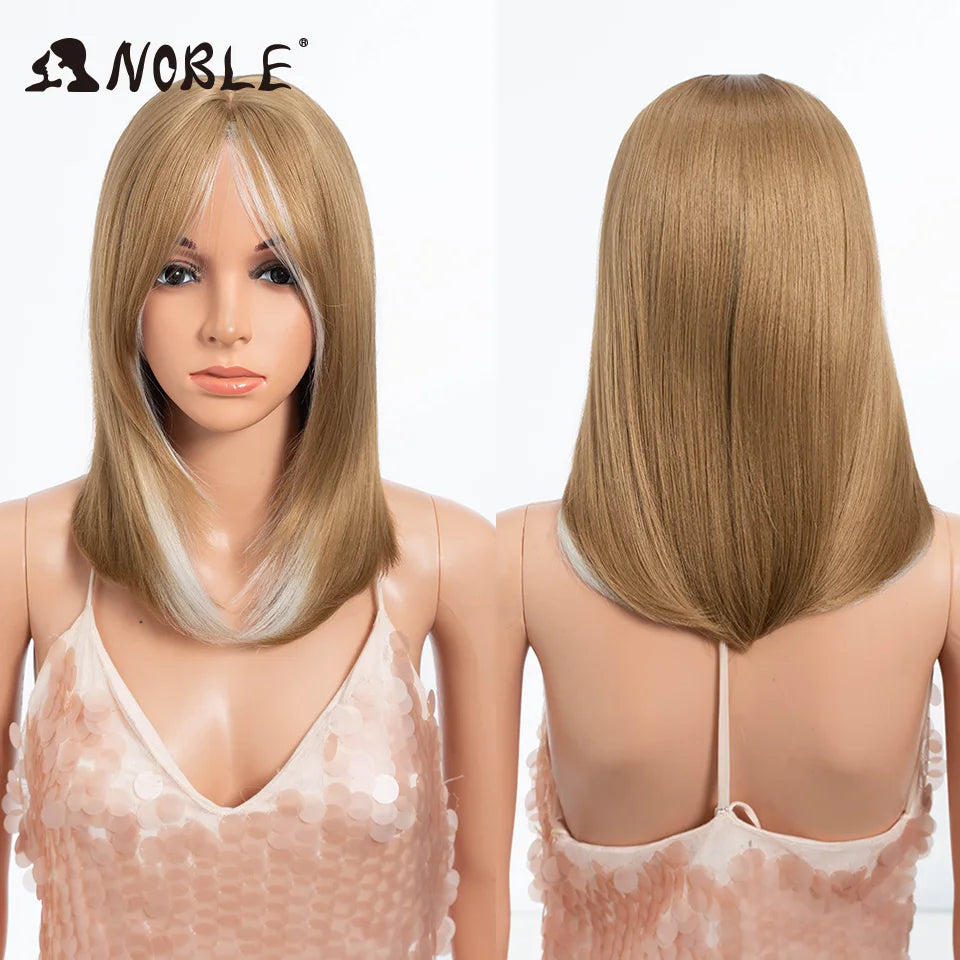 Noble Bob Wig - Silky Straight 16 Inch Synthetic Wig with Bangs for Cosplay and Daily Wear HL24R-1001E / CHINA / 16inches