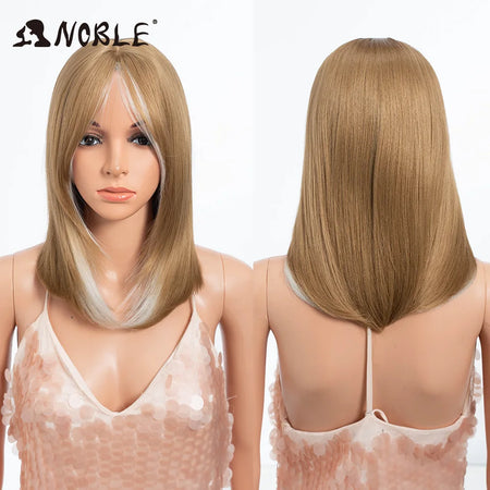 Noble Bob Wig - Silky Straight 16 Inch Synthetic Wig with Bangs for Cosplay and Daily Wear HL24R-1001E / CHINA / 16inches