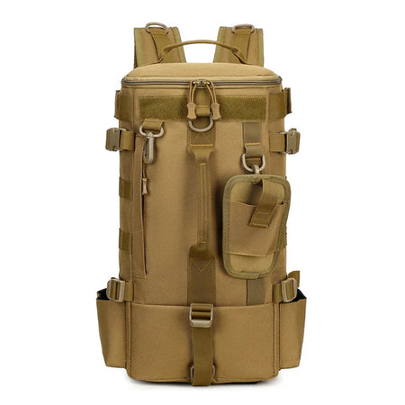 Tactical Fishing Backpack Tackle Bag &ndash; Rod Holder Ready Khaki