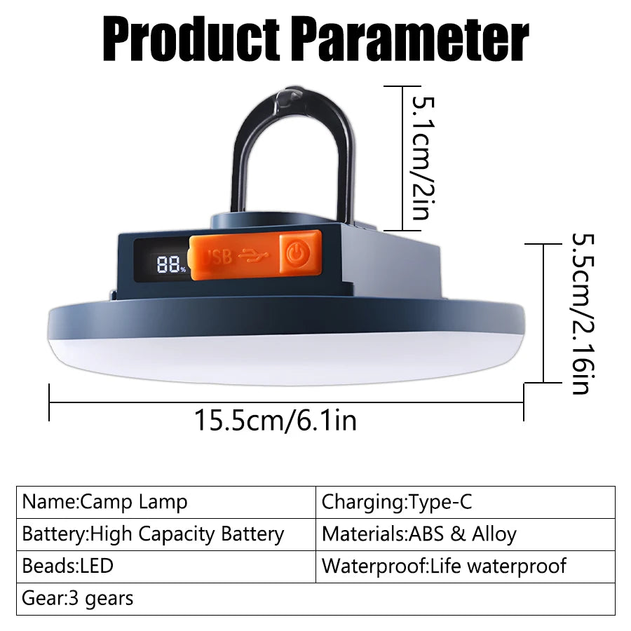 Wins Fire Rechargeable Camping Lantern &ndash; Exceptional Brightness and Versatility