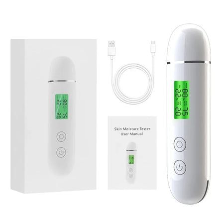 LCD Digital Skin Detector Pen &ndash; Facial Moisture Analyzer White With Box