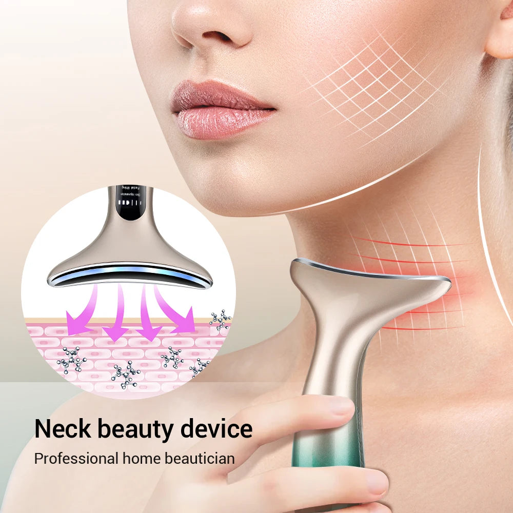 PASTSKY EMS Neck &amp; Face Beauty Massager with LED Photon Therapy