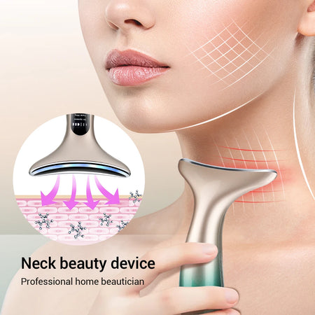 PASTSKY EMS Neck &amp; Face Beauty Massager with LED Photon Therapy