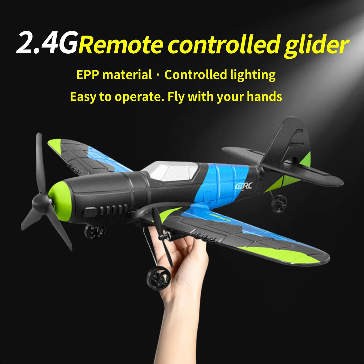 G8 RC Fighter Plane &ndash; LED Light 2CH Glider for Kids
