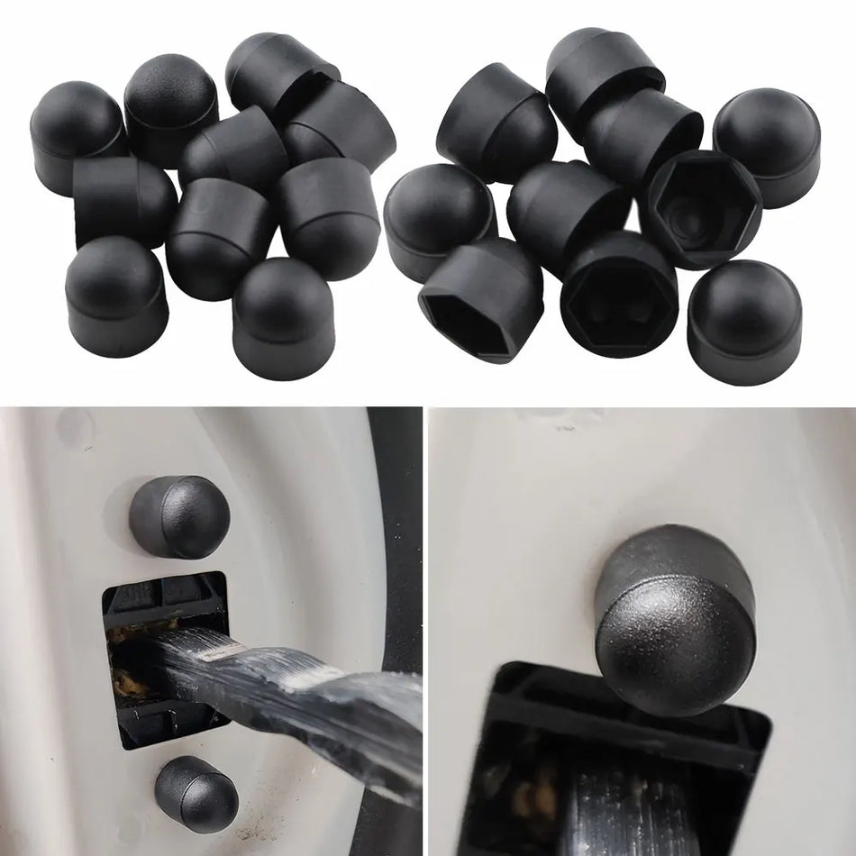 Universal Car Door Screw Covers M8 M10, ABS Black, 20Pcs
