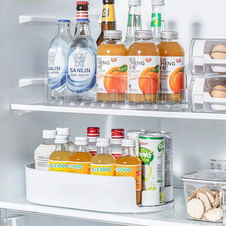 360 Rotating Refrigerator Storage Box Multifunctional Spice Organizer Simple Drink Tray for Kitchen Countertop by InterCyprus Trading Ltd