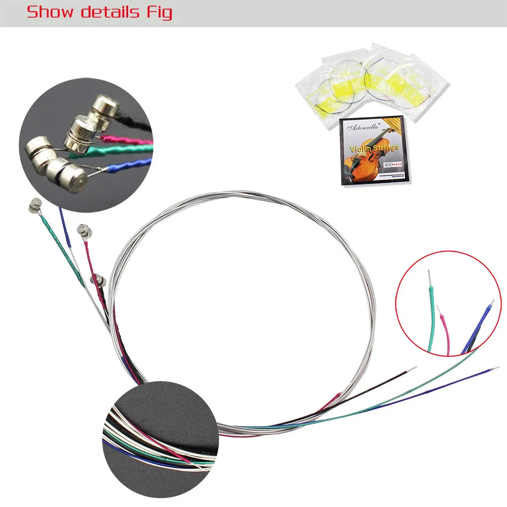 Violin String 4 Piece Stainless Steel Wound &ndash; Durable