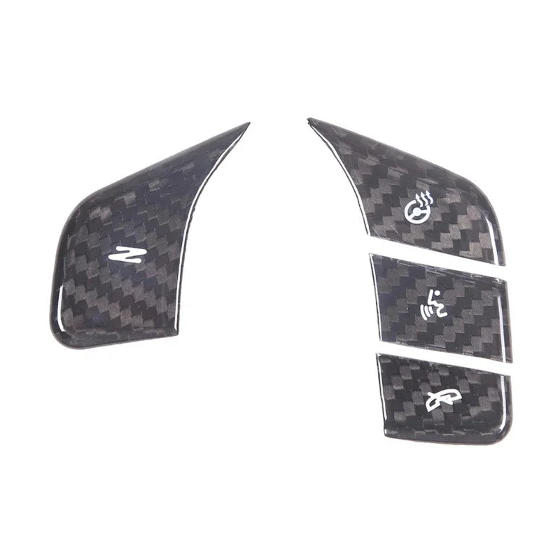 Tampa de Botão em Fibra de Carbono Real para Volante Corvette C8