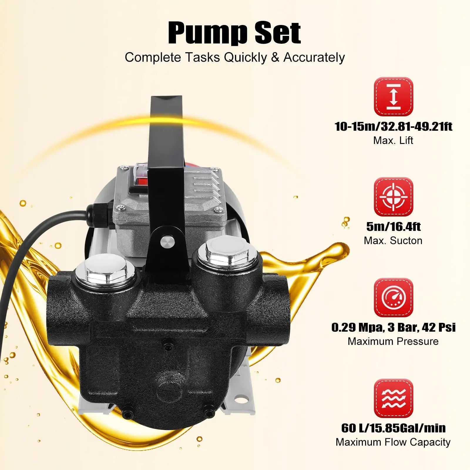 Suction Pump Kit 45/50/60L/min &ndash; Self Priming Oil Extractor
