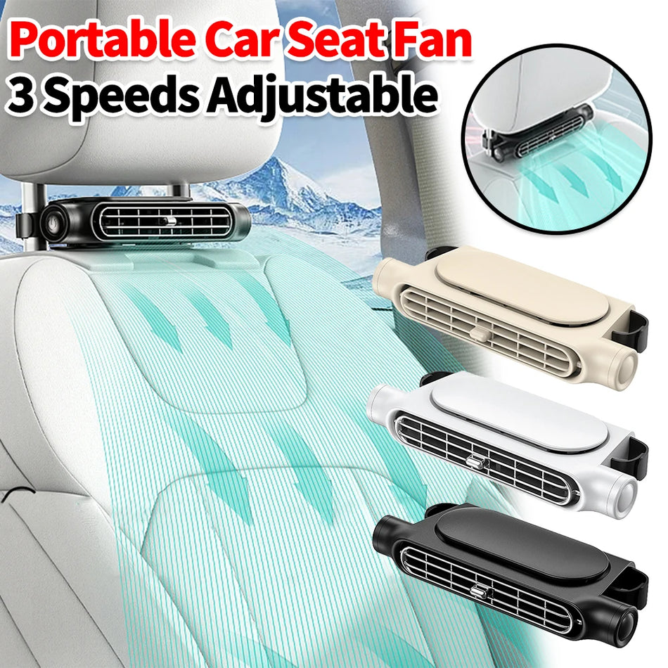 USB Auto Zadní Opěrka Hlava Chladící Ventilátor 3 Rychlosti Nastavitelný