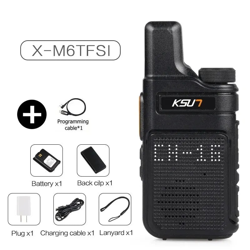 KSUT PMR446 Walkie Talkie &ndash; Compact Two Way Communication M6 PMR446 1PCS Cable / EU