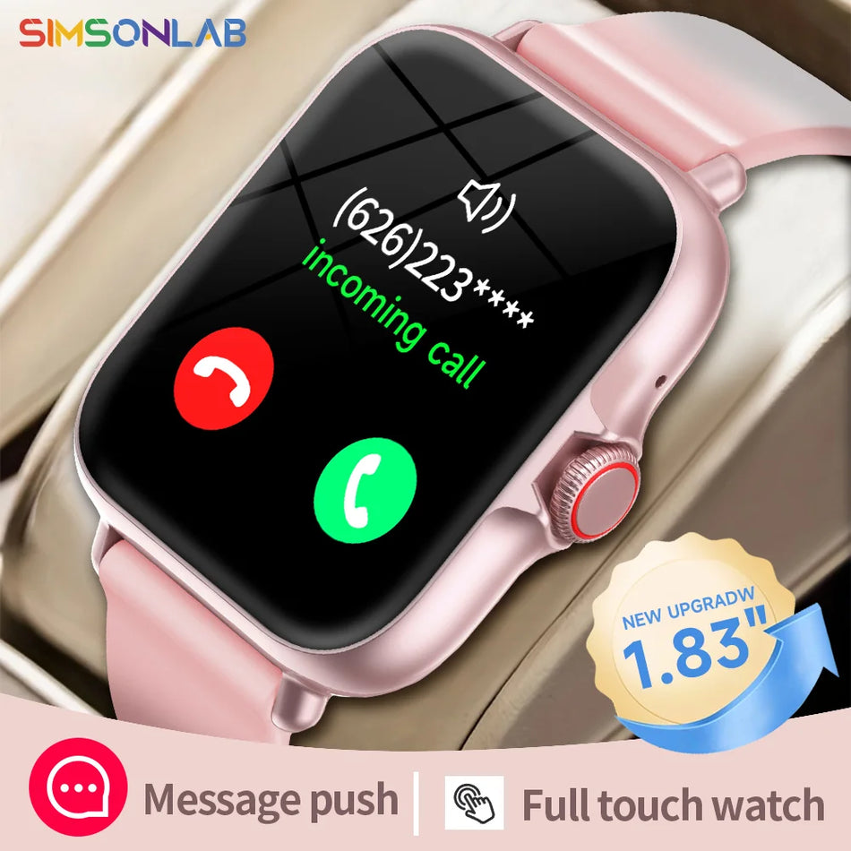 1.83-Inch Smartwatch with Call and Message Alerts, Sports Modes, Remote Camera