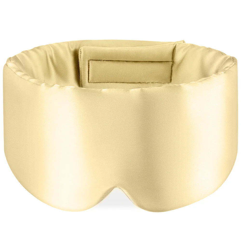 Mulberry Silk Sleep Mask &ndash; Light Blocking For Travel Beige