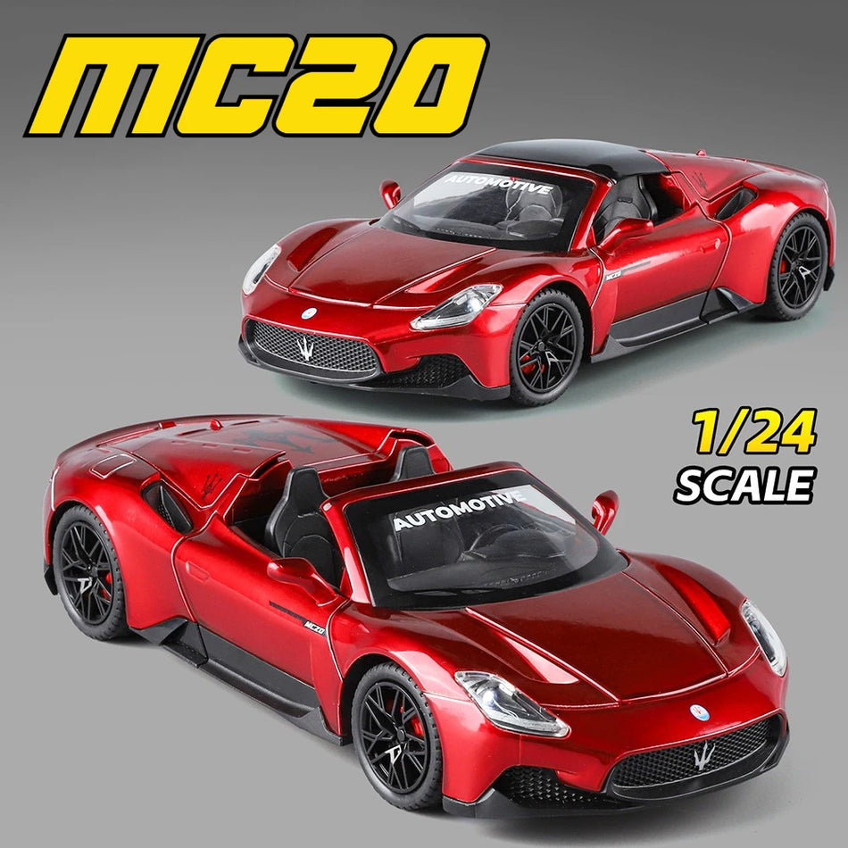 Mașină de jucărie model MC20 GT2 din metal turnat 1:24 cu sunet și lumini