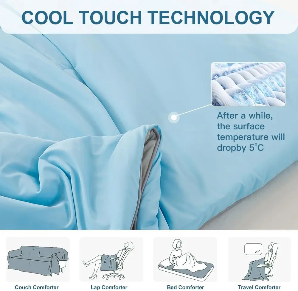 Cooling Blanket For Bed - Silky Lightweight Cooler Quilt