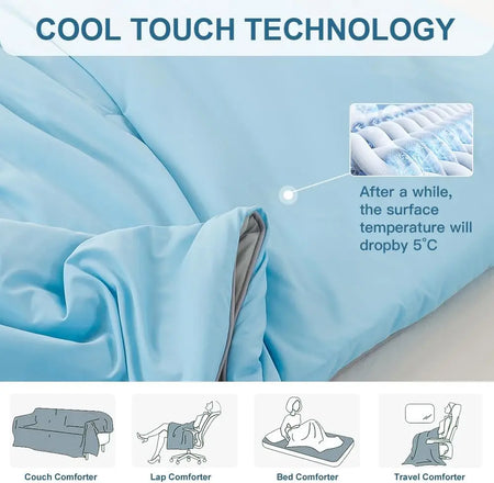 Cooling Blanket For Bed - Silky Lightweight Cooler Quilt