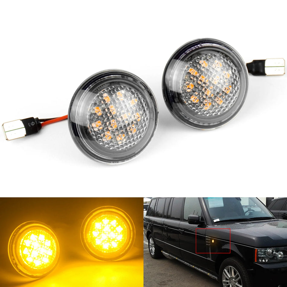 Luzes de Marcador Lateral LED Âmbar para Range Rover L322 MK III, Base T10
