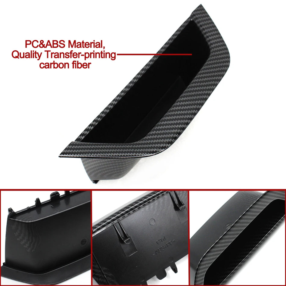 Door Handle Replacement Kit for BMW X3 X4 F25 F26 Interior Carbon Fiber Finish Durable PC and ABS Shell