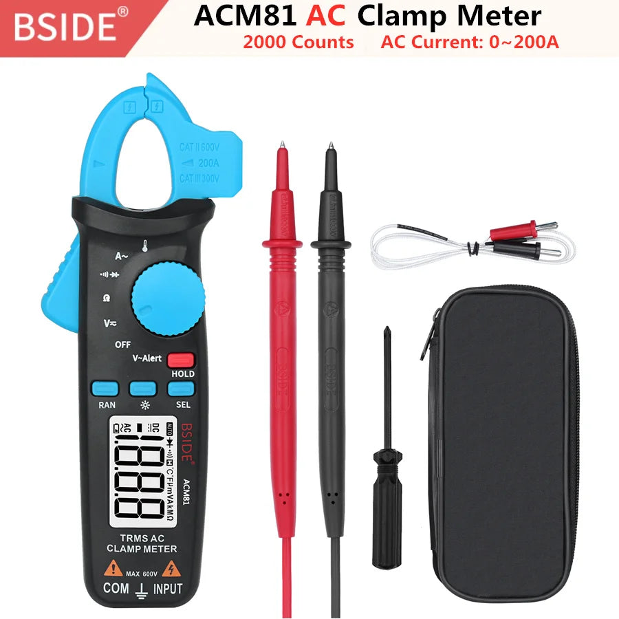 BSIDE ACM81 AC Clamp Meter - True RMS Auto Range Diode Test ACM81-Blue / CHINA