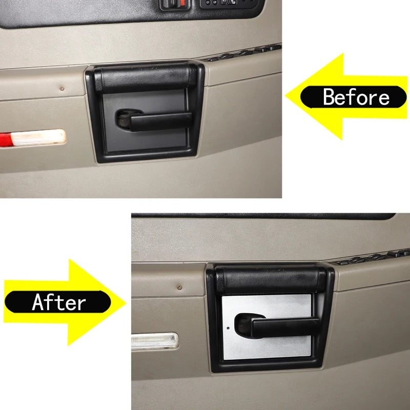 Hummer H2 Alüminyum Kapı İç Kolu Kase Gümüş 4'lü Set