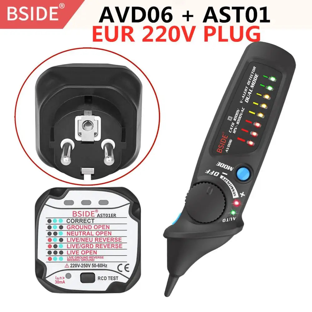 BSIDE Dual Mode Non-Contact AC Voltage Detector &ndash; Auto Mode AVD06-AST01 EUR 220V / CHINA