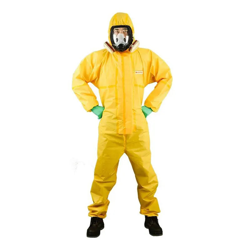 Chemical Protective Suit Coverall &ndash; Acid Alkali Resistant yellow-1PC / XL