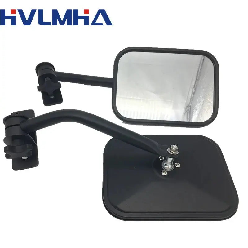 Door Off Side View Mirror Round Rectangular Spot Mirrors for Jeep Wrangler 1997-2018 TJ JK JKU Accessories by InterCyprus Trading Ltd
