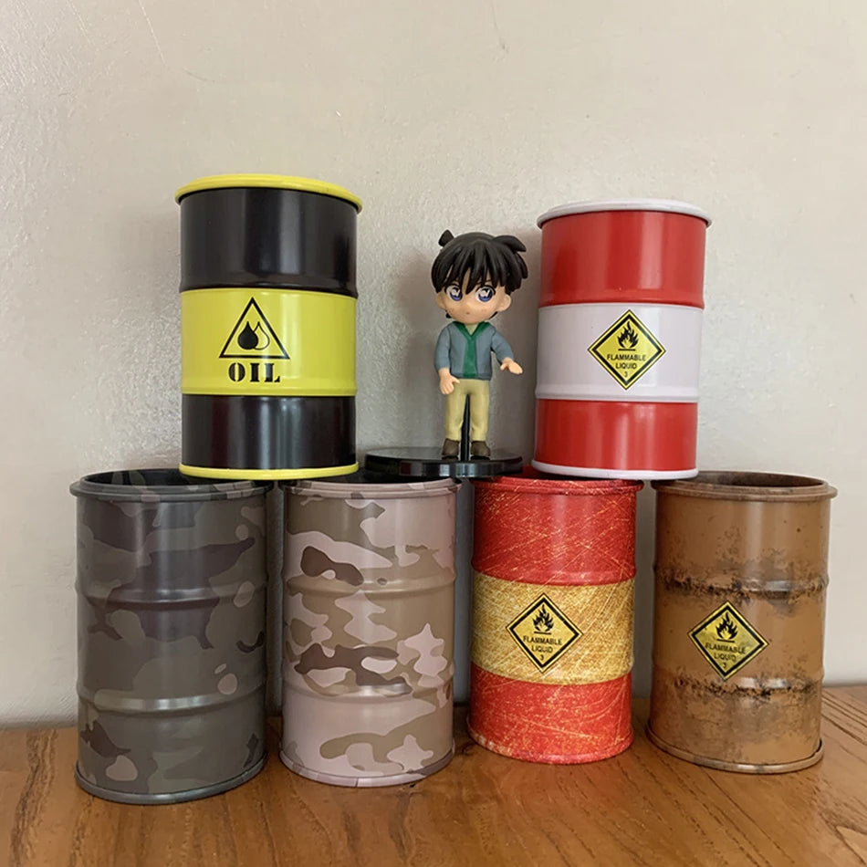 Iron Mini Oil Drum Model &ndash; Unique Desktop Decoration for War Games