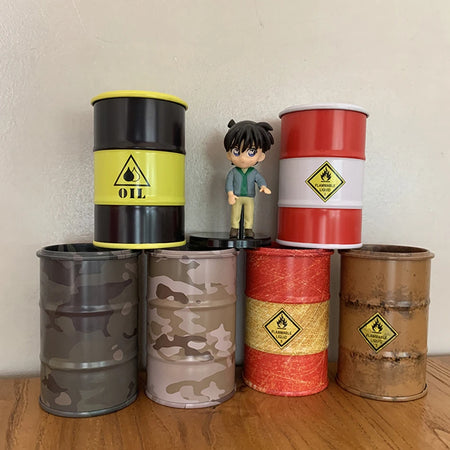 Iron Mini Oil Drum Model &ndash; Unique Desktop Decoration for War Games
