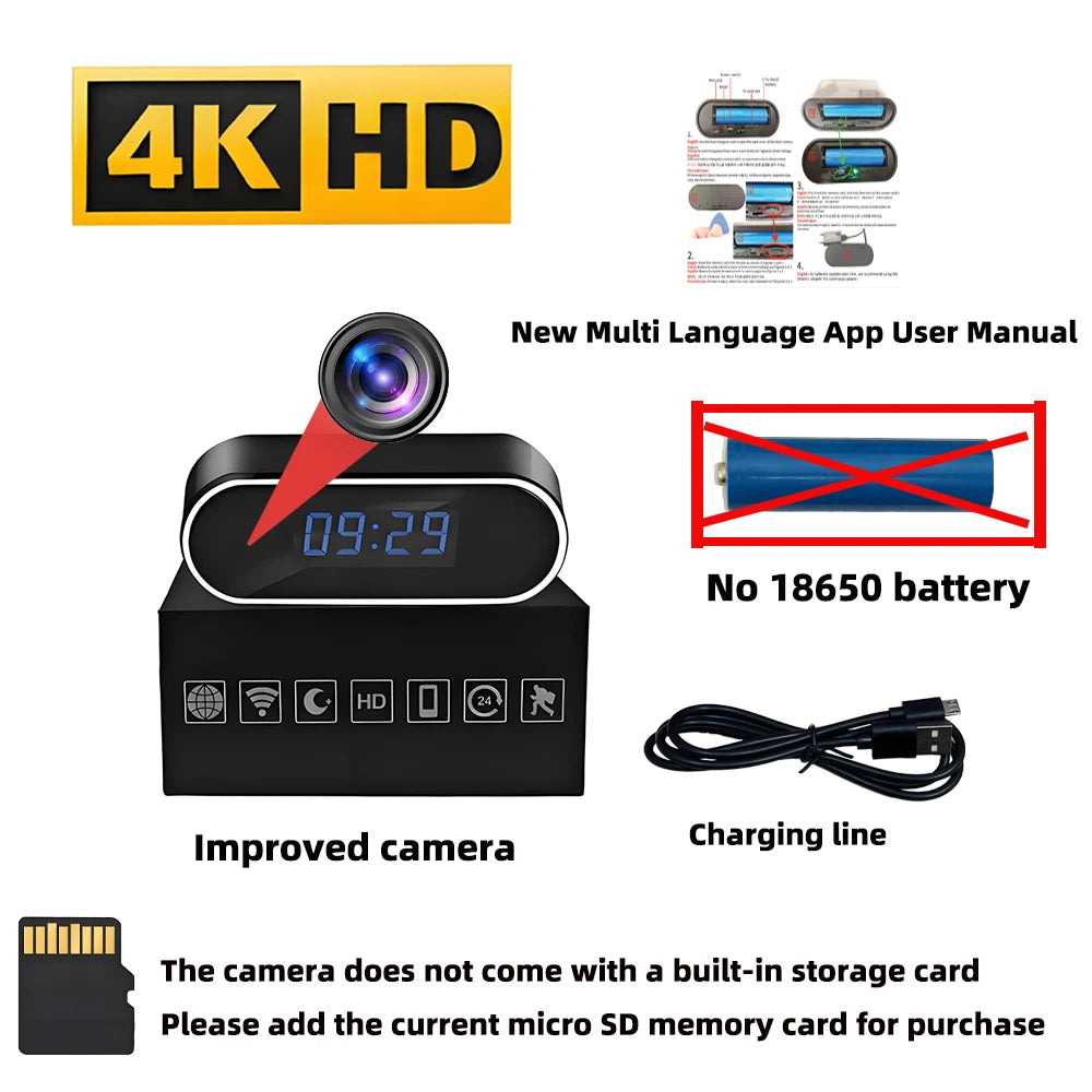 Cmaos 4K HD WiFi Camera &ndash; Upgraded Clarity with Infrared Night Vision NO 18650 battery / Add 128GB SD card / CHINA