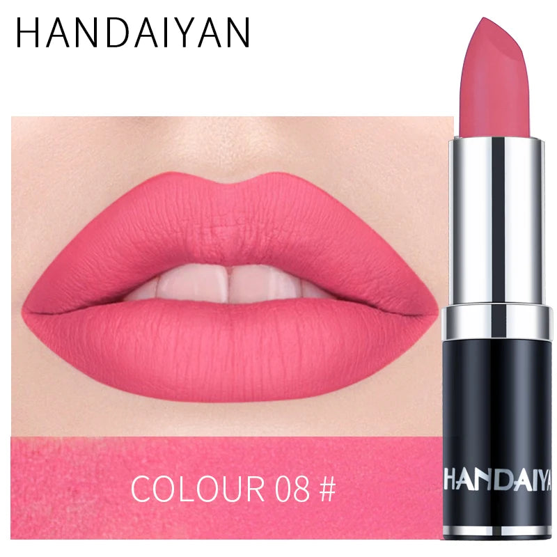 Handaiyan Velvet Smooth Matte Lipstick - Sexy Rose Purple - 12 Shades H1009-08 / Full Size