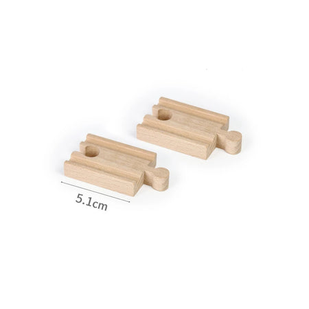 Wooden Train Track Connector &ndash; Seamless Connectivity for Creative Play 2pcs Straight track 3