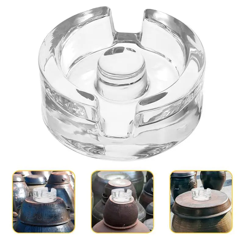 Small Transparent Fermentation Weight Lid &ndash; Glass Weights