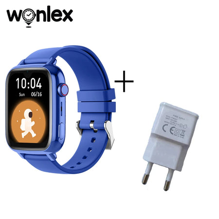 Wonlex 4G Kids Smart Watch with GPS, Video Call, and SOS Tracker blue and plug