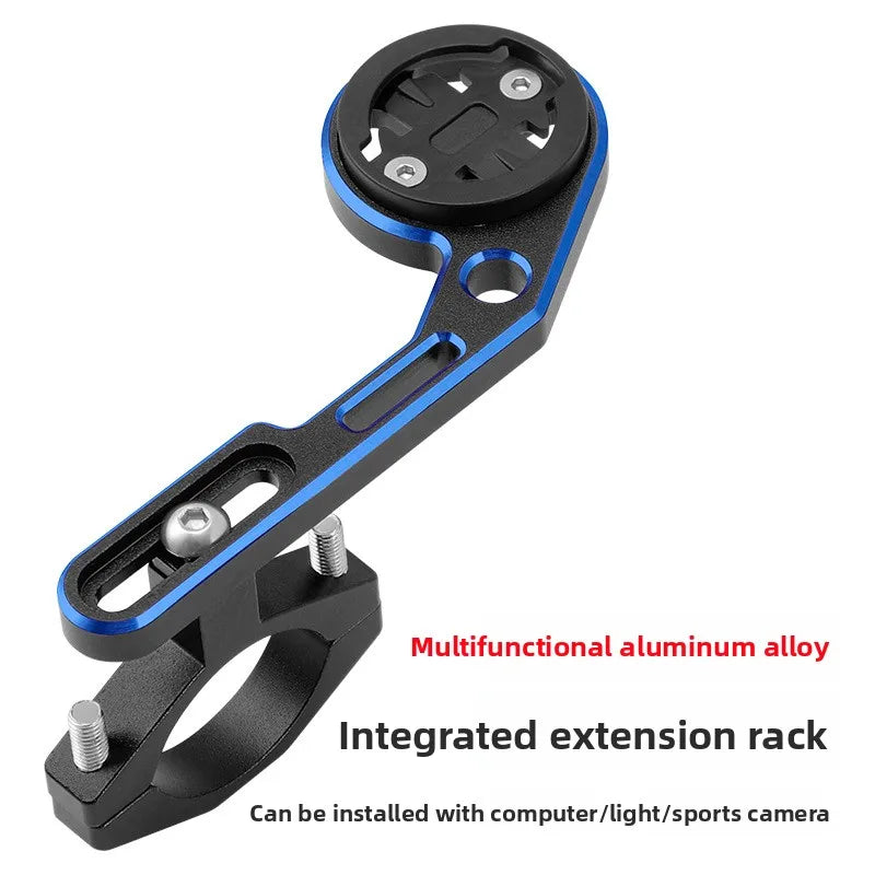 Aluminum Alloy Bicycle Computer Mount, Out Front Handlebar Holder With Camera Adapter And Light Holder For Garmin Bryton